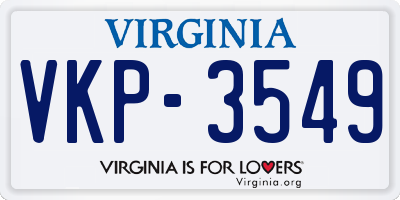 VA license plate VKP3549