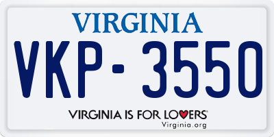 VA license plate VKP3550