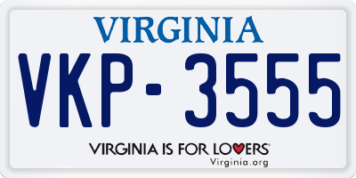VA license plate VKP3555