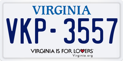 VA license plate VKP3557