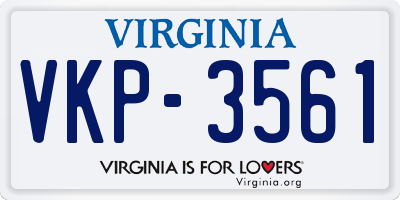 VA license plate VKP3561