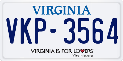 VA license plate VKP3564
