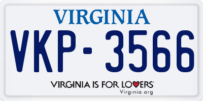 VA license plate VKP3566