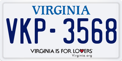 VA license plate VKP3568