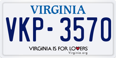 VA license plate VKP3570