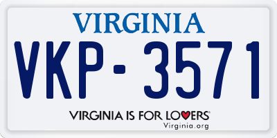 VA license plate VKP3571