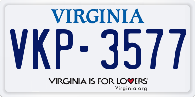 VA license plate VKP3577