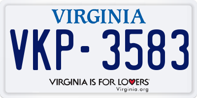 VA license plate VKP3583