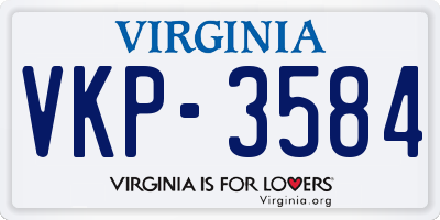 VA license plate VKP3584