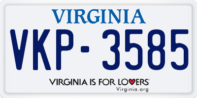 VA license plate VKP3585