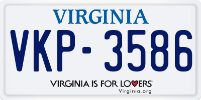 VA license plate VKP3586