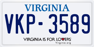 VA license plate VKP3589