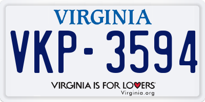 VA license plate VKP3594