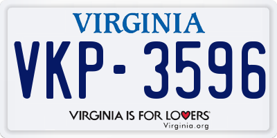 VA license plate VKP3596