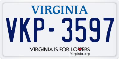 VA license plate VKP3597