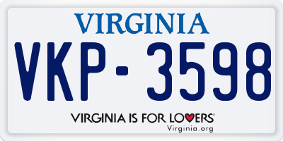 VA license plate VKP3598
