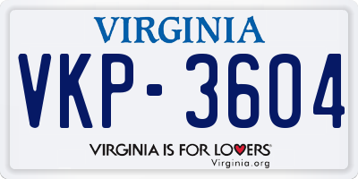 VA license plate VKP3604