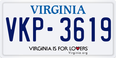 VA license plate VKP3619
