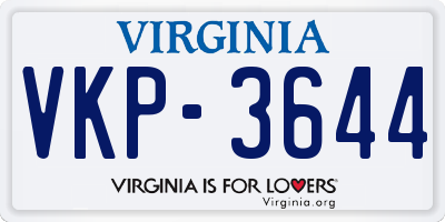 VA license plate VKP3644