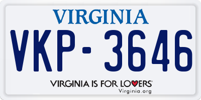 VA license plate VKP3646