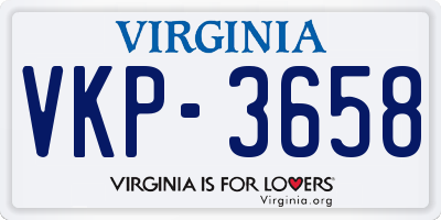 VA license plate VKP3658