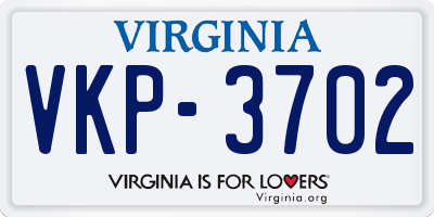 VA license plate VKP3702