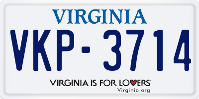 VA license plate VKP3714