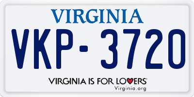 VA license plate VKP3720