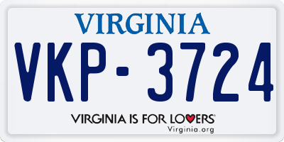 VA license plate VKP3724