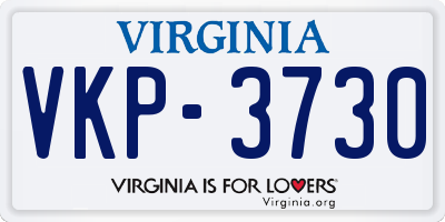 VA license plate VKP3730