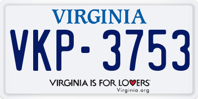VA license plate VKP3753