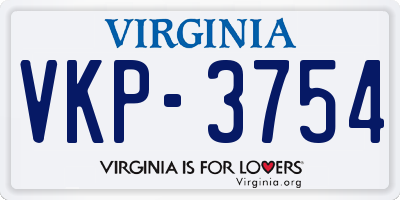 VA license plate VKP3754
