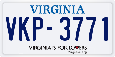 VA license plate VKP3771