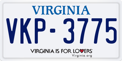 VA license plate VKP3775