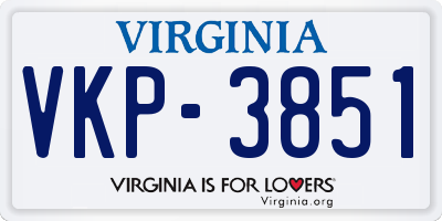 VA license plate VKP3851