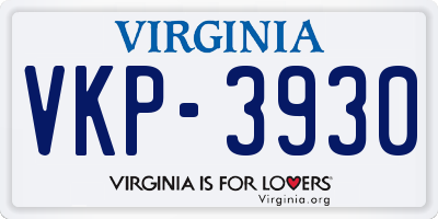 VA license plate VKP3930