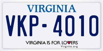 VA license plate VKP4010