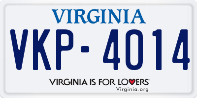 VA license plate VKP4014