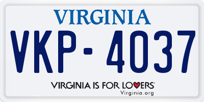 VA license plate VKP4037