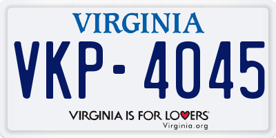 VA license plate VKP4045