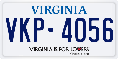 VA license plate VKP4056