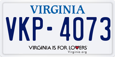 VA license plate VKP4073