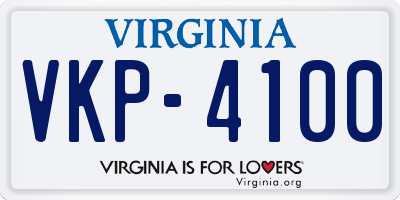 VA license plate VKP4100