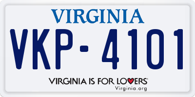 VA license plate VKP4101
