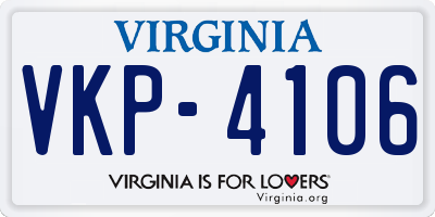VA license plate VKP4106