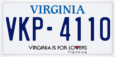 VA license plate VKP4110
