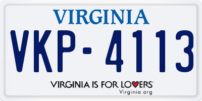 VA license plate VKP4113