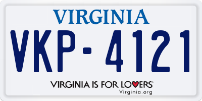 VA license plate VKP4121