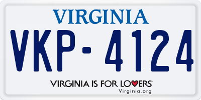 VA license plate VKP4124
