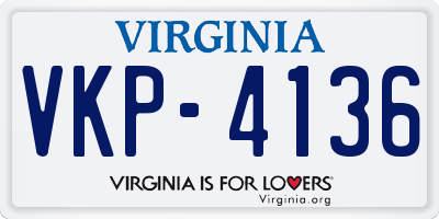 VA license plate VKP4136